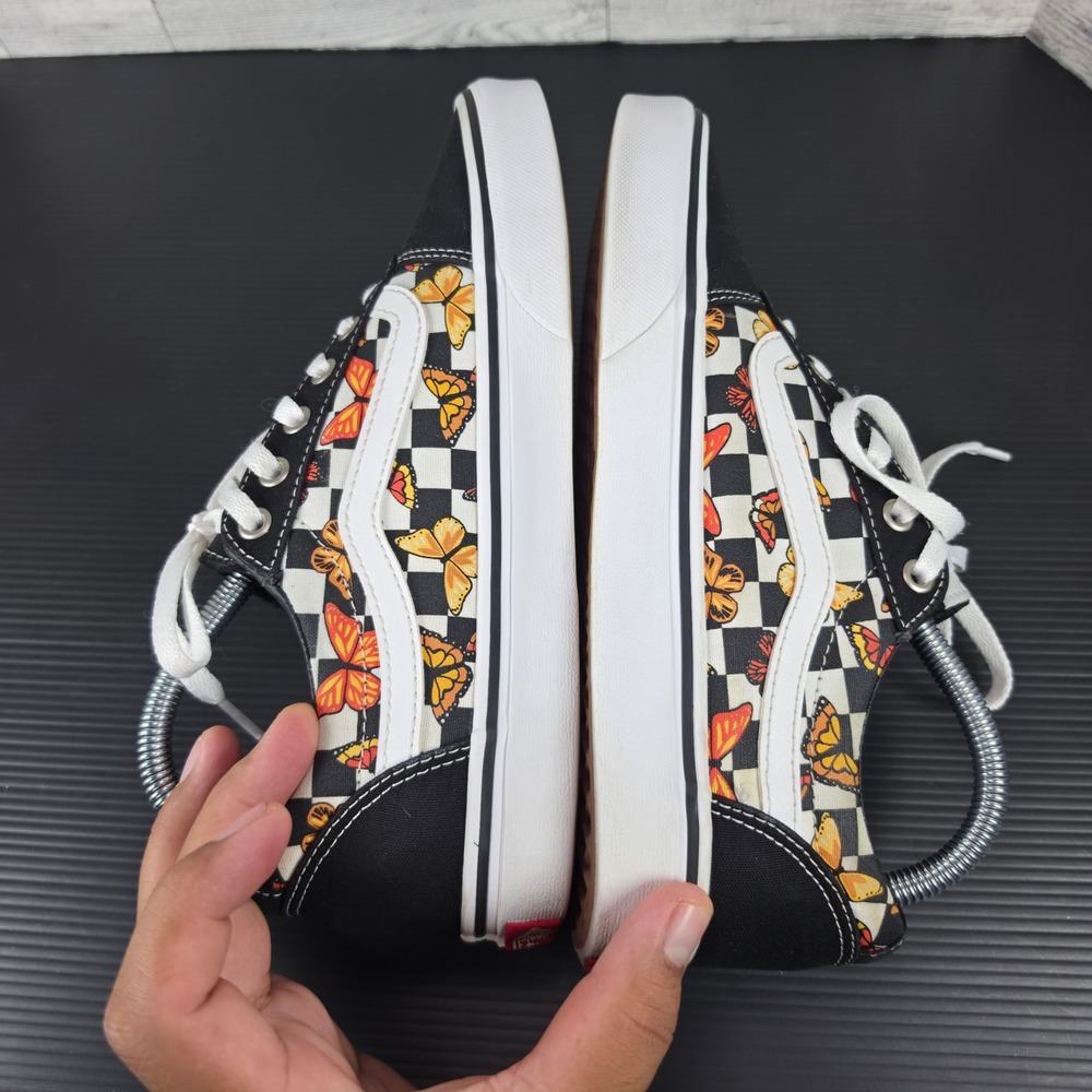 Vans Ward Womens 9 Black White Checkerboard Butterfly Low Top Sneakers 1500714 - Picture 8 of 10